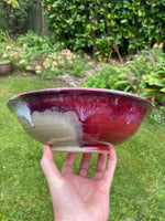Oxidised/ reduced copper red medium bowl
